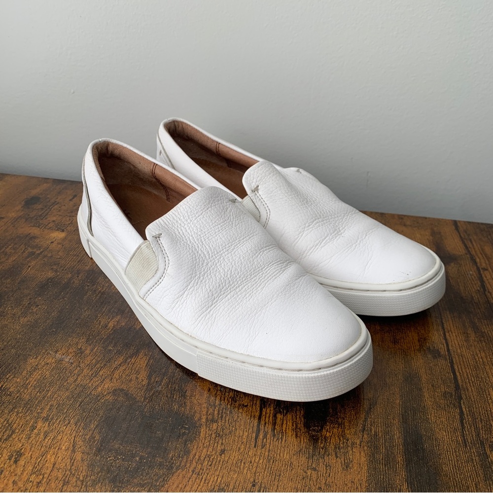 Frye Womens White Leather Sneakers Brett Slip On US Size 6.0M Clean
